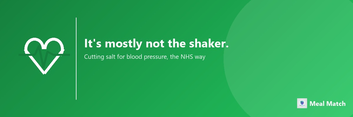 A white heart line-art icon with a pulse line running through it, on a green background, illustrating a guide to meal planning for high blood pressure